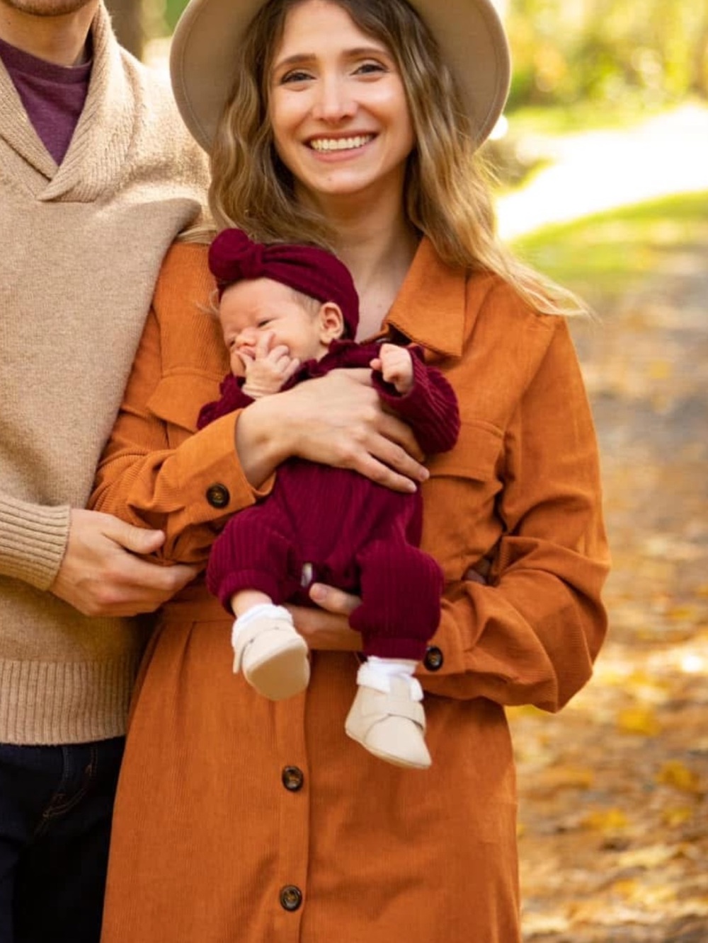 Boutique orange corduroy button-down dress